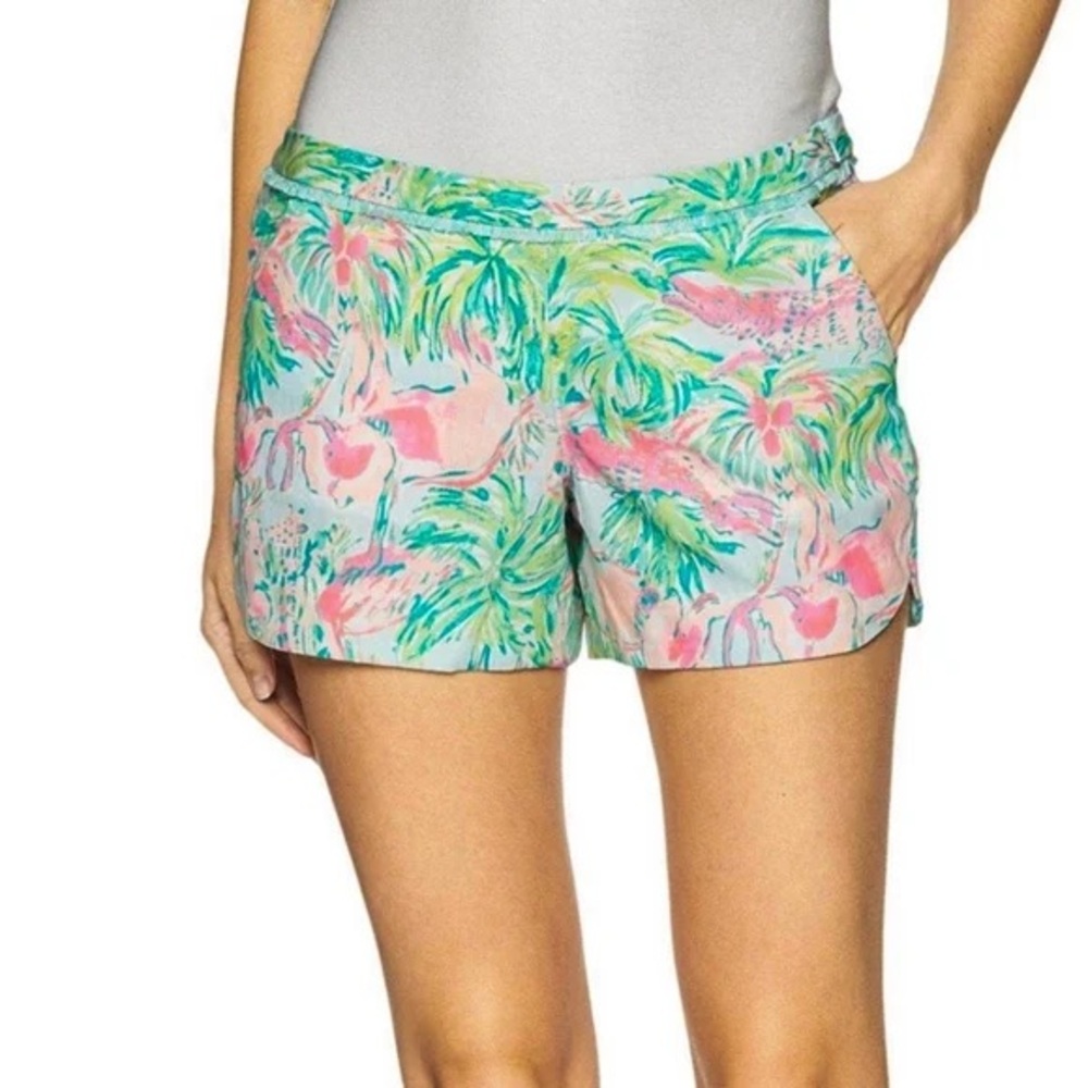 Lilly Pulitzer Adie Shorts Size 2 XS Seasalt Blue On Parade 100% Cotton NWT